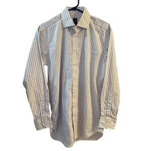 Robert Talbott Estate Men's Striped Dress Shirt Medium M Pink Blue White Cotton